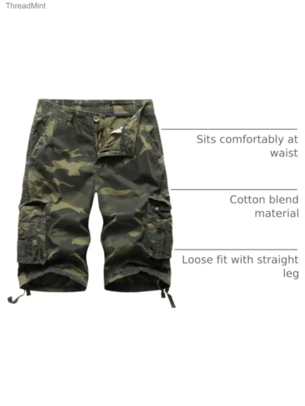 Men's Cargo Shorts Multi Pockets Cotton Blend Relaxed Fit Outdoor